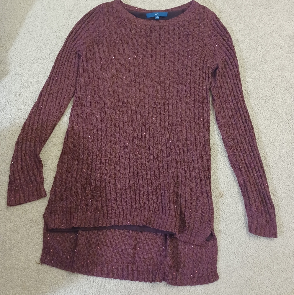 Apt 9 Burgundy Dressy Sweater Size S